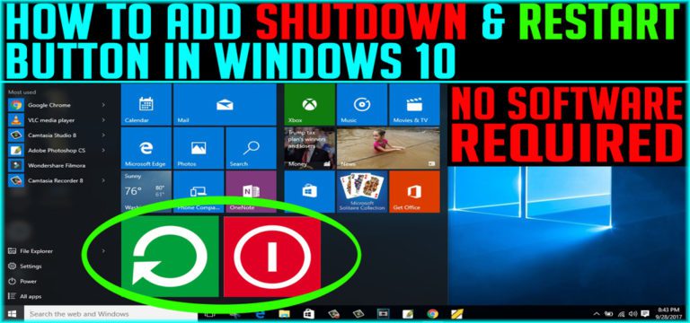 Shutdown and Restart Button For Windows 10 - LEARNABHI.COM